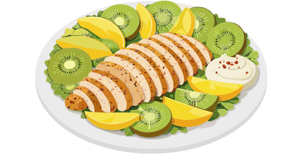 Gebrüder Timm-Rezept: Hähnchensalat mit Kiwi und Mango